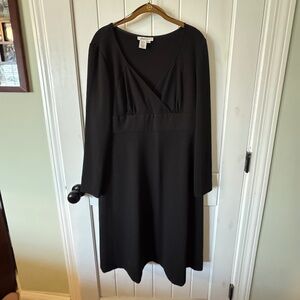 Coldwater Creek black dress. Long sleeve. Lightly worn, size 16.